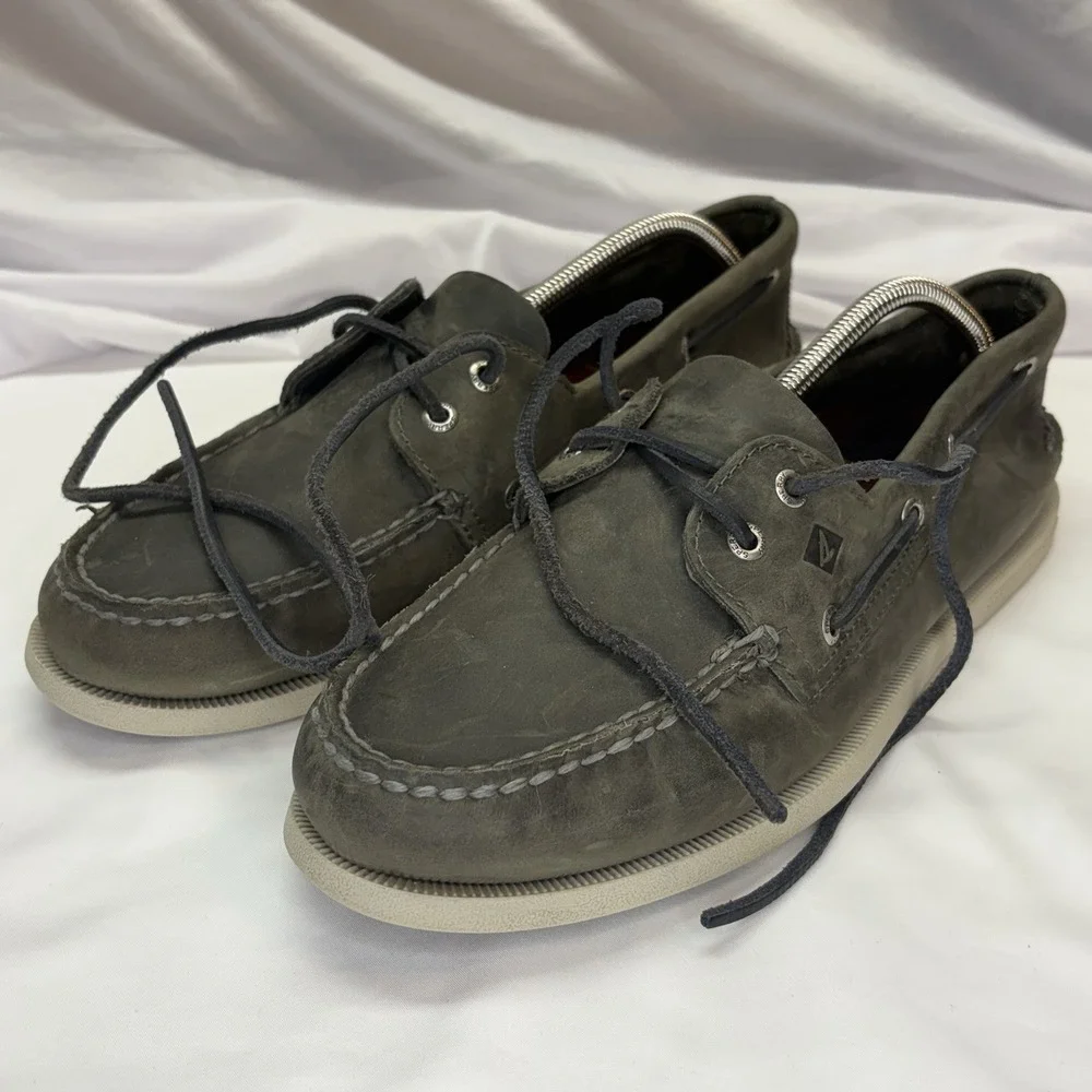 Sperry Top Sider A/O 2 Eye Boat Shoes Leather Men 11M Casual Preppy Gucci Stripe